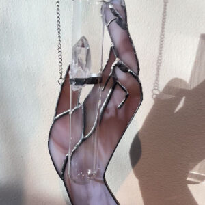 Stained Glass Hand Plant Holder - Purple