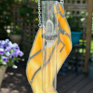 Stained Glass Hand Plant Holder - Caramel